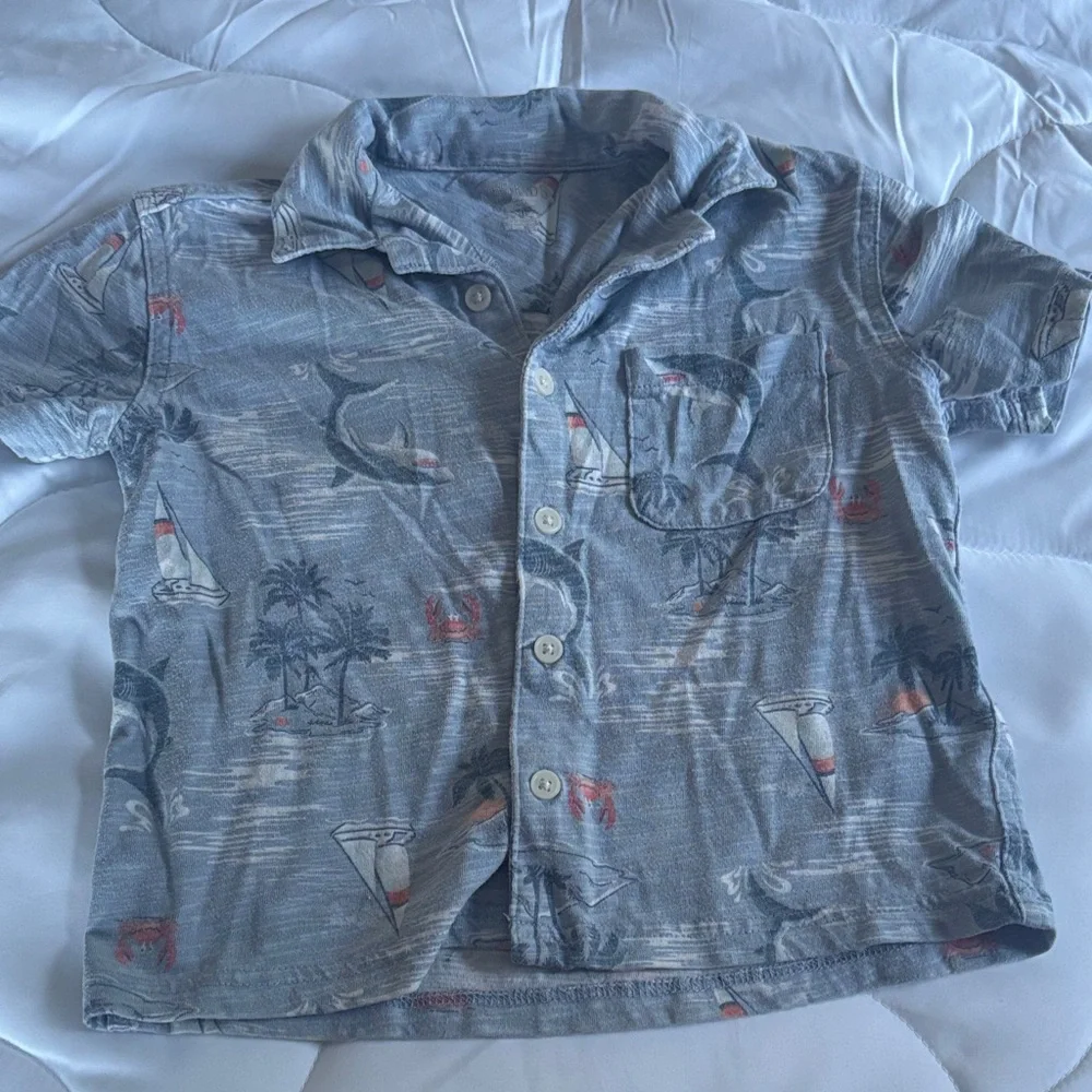Kids Blue Button Down Shirt - Picture 1 of 3